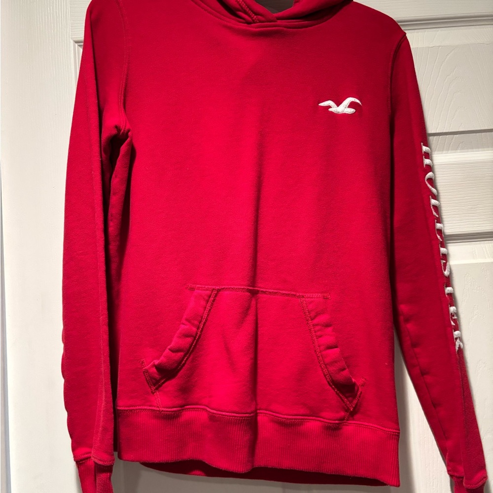Hollister Red Logo Pullover Hoodie